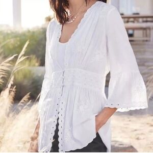 Women’s Soft Surroundings White Melissani Tunic & Tank Size 1X (18W/20W) NWT